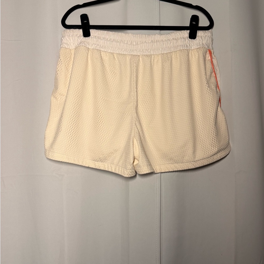Nike Women's Athletic Shorts in Cream and Orange - Picture 3 of 5